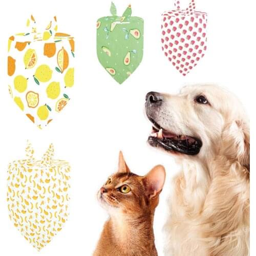 Cotton Pet Saliva Towel Twill Fruit Pattern Dog Summer Small Fresh Cat Callor Pet Accessories Cartoon Dog Bandana Dropshipping