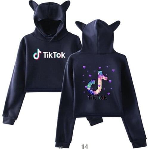 Korean Stylish Navel Hoodies Sweatshirt Printed Cool Women Sexy TIK TOK Streetwear Popular Pullover Harajuku Sweatshirt