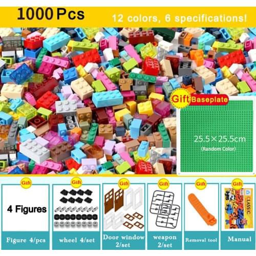 450-1000pcs Bricks Designer Creative Classic Brick DIY Building Block Educational Toys Bulk For Children Gift Compatible Brands
