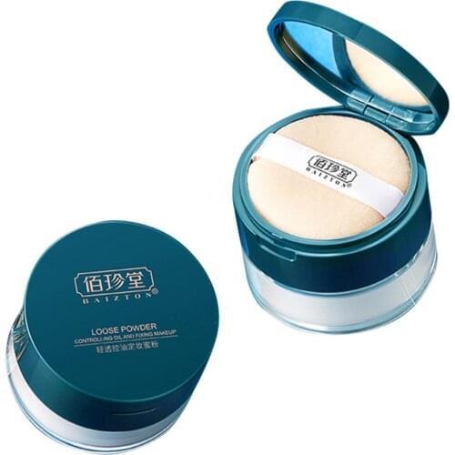 Smooth Loose Oil Control Face Powder Transparent Setting Powder Waterproof Lasting Finish Face Makeup With Cosmetic Puff