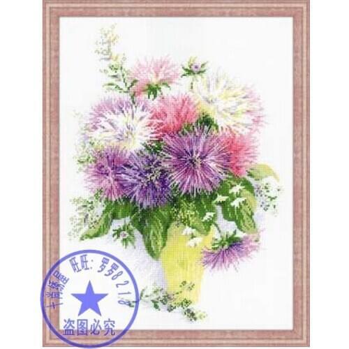 Top Quality Popular Lovely Counted Cross Stitch Kit Callistephus Camomile Chamomile Daisy Flower Flowers Riolis 1389