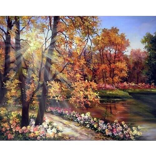 A3713 11CT/14CT/18CT/25CT/28CT oil street patterns Counted Cross Stitch DIY Cross Stitch Kits Embroidery Needlework Sets