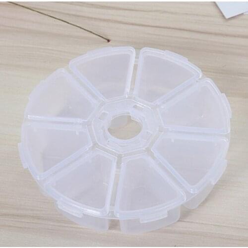 8 Grids Desktop Storage Box Travel Cosmetic Jewelry Organizer Plastic Round Nail Polish Makeup Container
