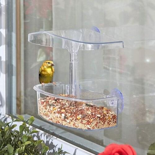 Newly Bird Feeder Transparent Window Viewing Bird Feeders Tray Birdhouse Pet Water Feeder Suction Cup Mount House Type