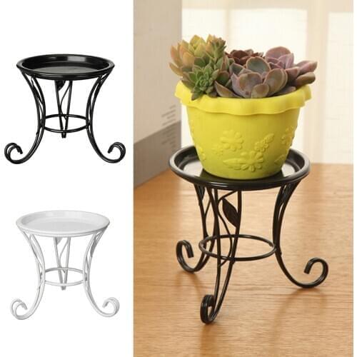 Outdoor Indoor Small Metal Flower Pot Plant Stand Garden Patio Rack Decor Black/White Color Plant Display Shelves