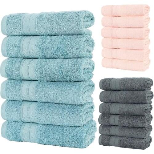 6 PCS Pure Cotton Face Towel Super Absorbent Large Face/Bath Towel Thick Soft Bathroom Towels Bathroom Household Beach Towel