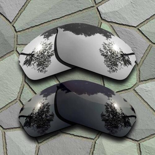 Grey Black&Chrome Sunglasses Polarized Replacement Lenses for Oakley Half Wire 2.0