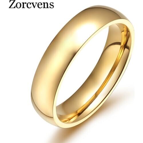 Modyle Hot Stainless Steel Rose Gold Anti-allergy Smooth Simple Wedding Couples Rings for Man Woman Gift