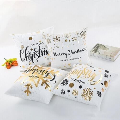 Merry Christmas Pillow Cover Christmas Decorations for Home Cushion New Year Party Kerstmis Navidad Xmas Gift Cojines