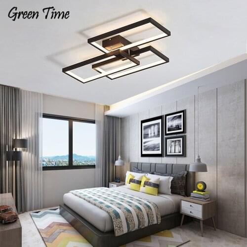 Dimmable Modern Led Home Lights Chandelier For Living room Bedroom Dining room Ceiling Mount Chandeliers Lamp Black Luminaires