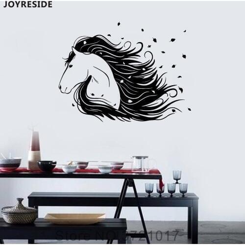 JOYRESIDE HorseHead Mane Beautiful Animal Sticke Wall Decal Vinyl Nursery Decor For Kids Bedroom Playroom Decoration Mural XY204