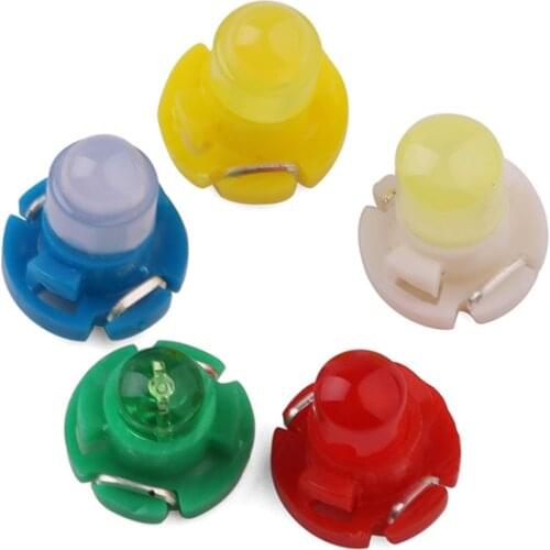 10PCS T5 B8.5 1SMD LED Light Instrument Dashboard Lamp LED Bulbs Auto Interior Light Warning Indicator Lights Signal Lamps 12V