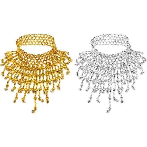 Bollywood Belly Dance Necklace Collar Chain Jewelry Necklace Elastic Tribal