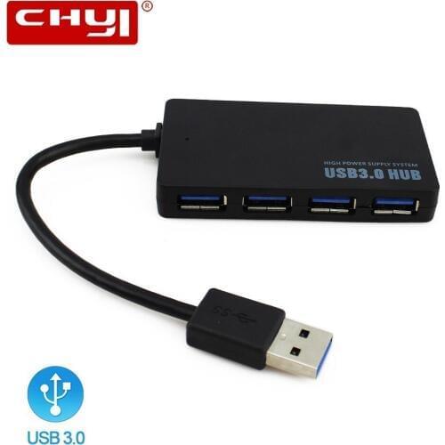 CHYI USB 3.0 HUB 4 Port Multi USB Splitter With External Power Interface Super Speed For Macbook Laptop PC Computer Accessories