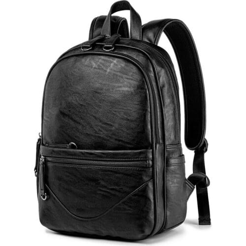 Men Women Thick Leather Backpack Vintage Waterproof Laptop Daypack Large Capacity Girl/Boy Student School Bag Big Rucksack Retro