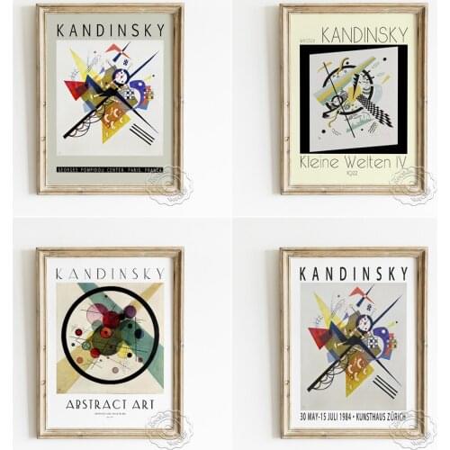 Wassily Kandinsky Circles In A Circle Poster, Small Worlds IV Canvas Painting, Sur Blanc II Art Prints, Abstract Room Home Decor