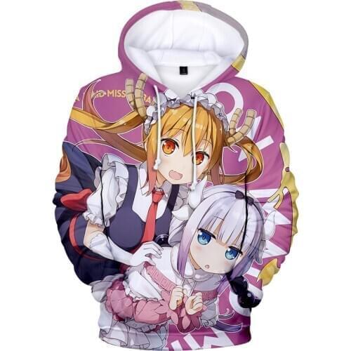 Funny Leuke Print Xiaolins dragon maid 3D Kinderen Hoodies Sweatshirt Vrouwen Persoonlijkheid Leuke Comfortabele Xi Novelty