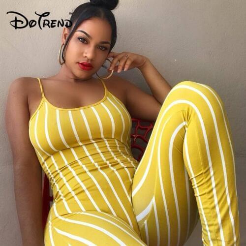 Women Playsuit Party Jumpsuit Romper Long Trousers Pants Clubwear Sexy Striped Jumpsuit For Female Fashion Clothes 2019