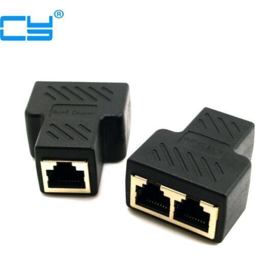 1PCS Cat6 RJ45 8P8C Plug To Dual RJ45 Splitter Network Ethernet Patch Cord Adapter With Shield