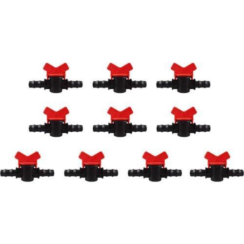 10 Pcs Plastic Garden Faucet PE Hose Valve Irrigation Pipe Valve Switch Garden Watering Supplies 16mm x 16mm