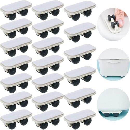 20 Pieces Self Adhesive Wheels Caster Cart On Wheels Boxes Caster Small Caster Paste Plastic Wheel Sticky Caster