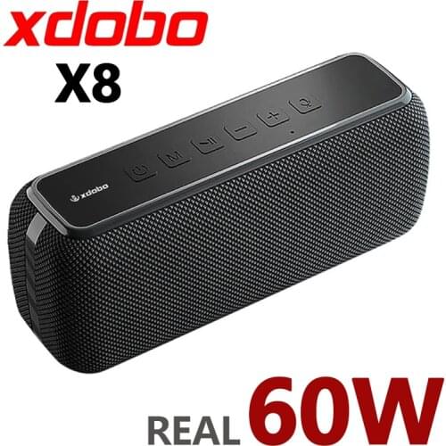 60W XDOBO X8 Big Power Bluetooth Speaker Super Bass Column Full Range Stereo Boombox Portable Subwoofer IPx5 Waterproof Soundbar