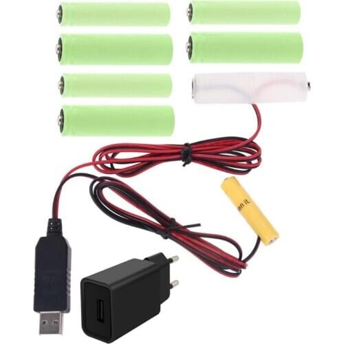 Hot Sale EU Plug USB Mains Convert to AA AAA Battery Eliminator Replace 1 to 4pcs Battery