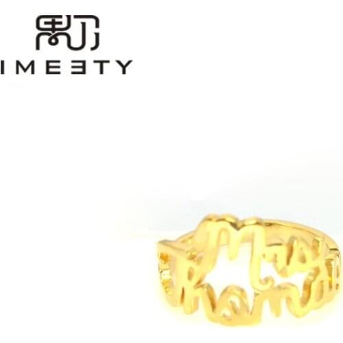 IMEETY nameplate rings women two pendant rings custom mrs ms name rings handmade double pendant nameplate ring unique gift