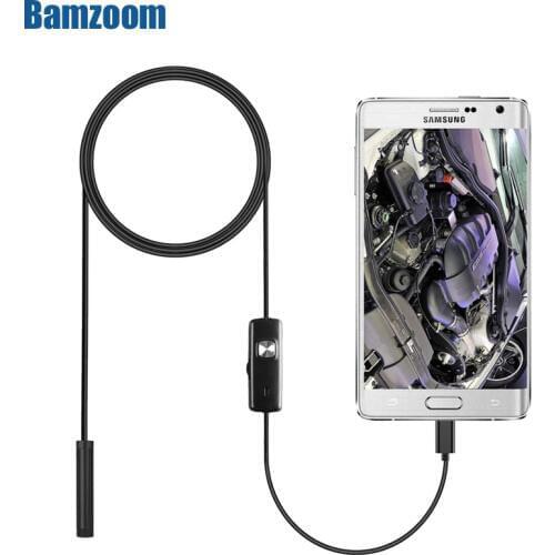 2M 1M 7mm Endoscope Camera Flexible IP67 Waterproof Inspection Borescope Camera for Android PC Notebook 6LEDs Adjustable