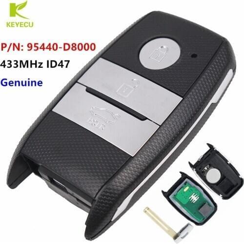 KEYECU Genuine Smart Remote Car Key Fob 433MHz ID47 for Kia KX3 2015-2017 P/N: 95440-D8000 (with keyless proximity system)
