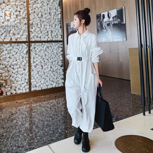 Women Long Sleeve Zipper Sashe Loose Reflective Stripe Jumpsuit Streetwear Hip Hop Punk Gothic One Piece Pants Overalls Romper