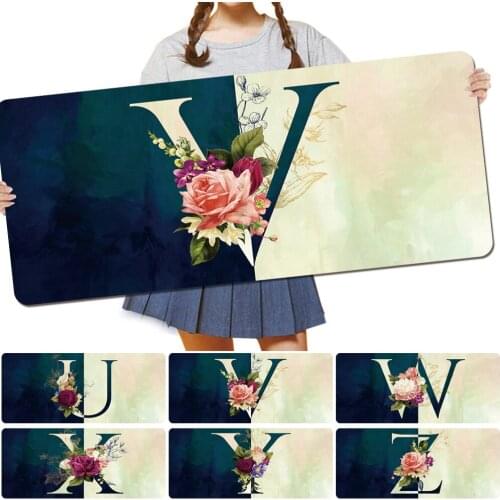 Computer Keyboard Mouse Mat PU Leather Letter Pattern Print Series Large 60x30cm 80x30cm Office Desk Accessories Mouse Pad