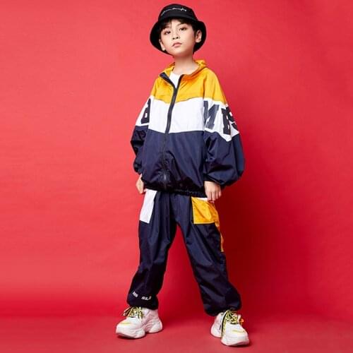 Rave Hip Hop Costume For Boys Fall Street Dance Wear Kids Joggers Performance Clothes Dancer Outfits Jazz Apparel Dance DL6929