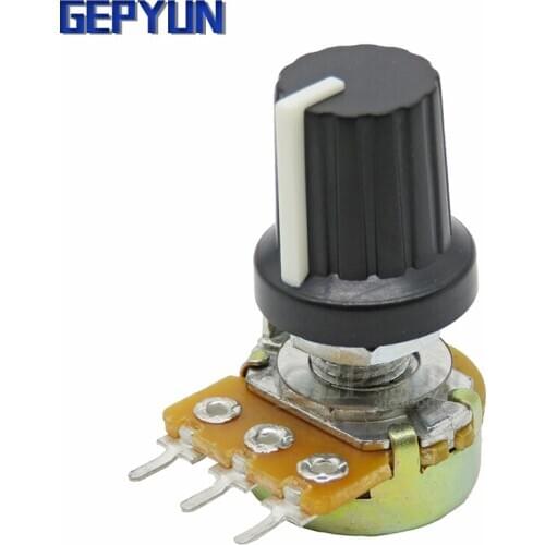 5Sets 5PCS+5PCS WH148 B1K ~ B1M ohm 1K 2K 5K 10K 6Pin 15mm 10K Terminal Linear Taper Rotary potentiometer for Arduino Gepyun