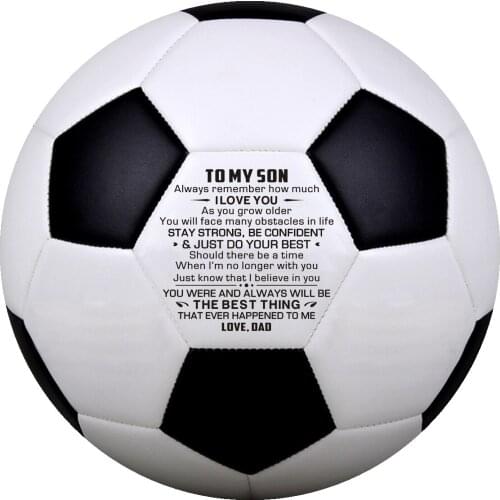 Best Gifts For Your Beloved Son! Dad To My Son Gifts Soft Touch Football PU Leather Match Training Football Adult Kids Beach