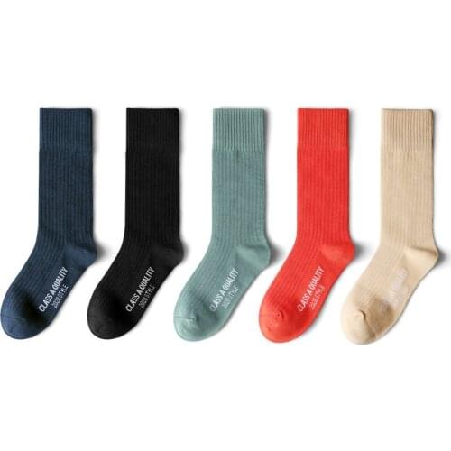 Fashion Cotton Mens Socks Solid Sport Long Socks Women Unisex Stripe Socks Male High Quality Casual Calcetines