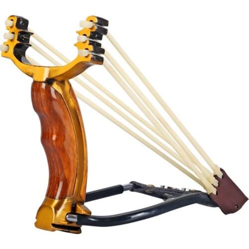 New Powerful Outdoor High Quality Precision Slingshot Rubber Band Hunting Shooting Folding Wrist Catapult With Metal Handle