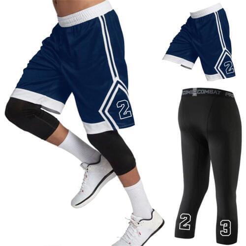 NWT Professional Men Basketball Shorts Sets Sport Gym Quick-Dry Throwback Tight Training Short, Shorts Basketball Fitness Tights