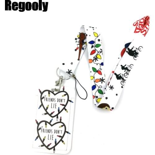 Stranger things Anime Lanyard Badge Holder ID Card Lanyards Mobile Phone Rope Key Lanyard Neck Straps Keychain Key Ring