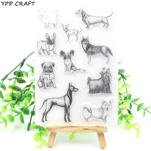 YPP CRAFT Pet Dog Transparent Clear Silicone Stamps for DIY Scrapbooking/Card Making/Kids Christmas Fun Decoration Supplies 150
