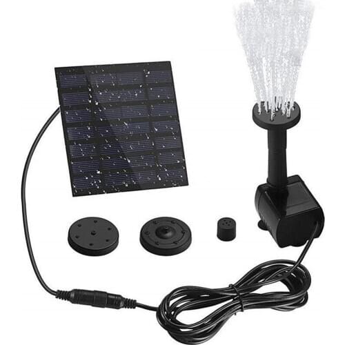Solar Power Floating Fountain Water Pump Kit Garden Pond 7V 1.2W Powered Solar Decorative Fountain with 4 Types Sprinkler Heads