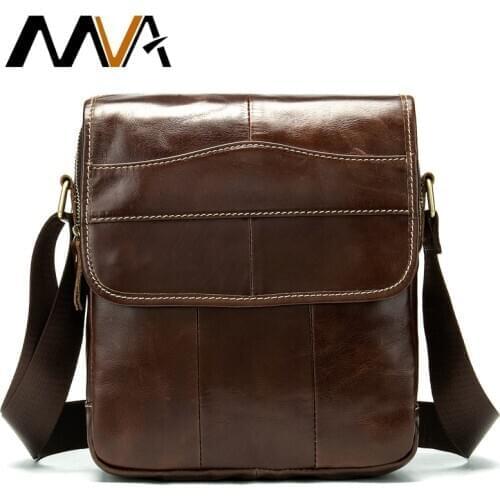 MVA Messenger Bag Mens Genuine Leather Bags for Men Vintage Crossbody Shoulder Bag Leather Men Messenger Bags Handbags Man