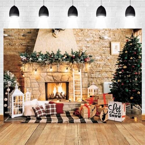 Christmas Backdrop Fireplace Photo Background Room Interior Baby Portrait Vinyl Photography Backdrops Photozone For Photo Shoot