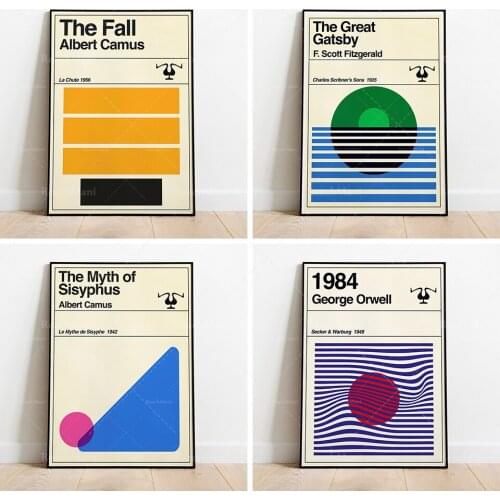 Autumn Albert Camus Vintage Vintage Book Wall Art Print Literary Gifts for Book Friends Poster Canvas Painting Home Decor