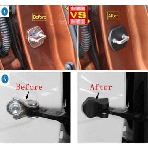 Yimaautotrims Auto Accessory Inner Car Door Stop Rust Waterproof + Door Lock Protector Cover Kit For Nissan Murano 2015 - 2018