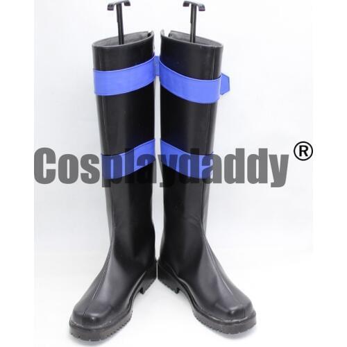 Yu-Gi-Oh! Seto Kaiba Black Long Cosplay Shoes Boots X002