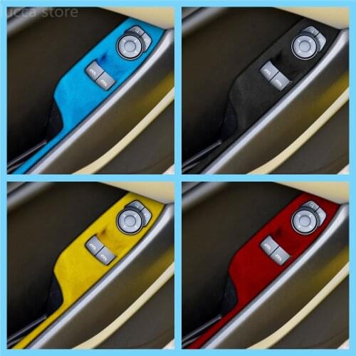 2PCS Suede warp Windows Control Panel Panel Decorative Cover for Chevrolet Camaro 2016+ car Accessories Interior Trim lucca