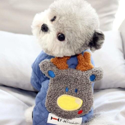 Winter Dog Clothes Fawn Cotton Jacket Thicken Winter Warm Clothes for Small Dogs Jacket Coat Puppy Sweater Dogs Pets Costumes