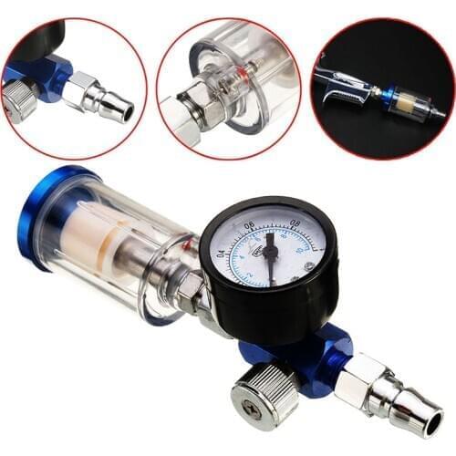 1set Air Pressure Regulator Gauge Spray Lance&In-Line Water Trap Filter Tool