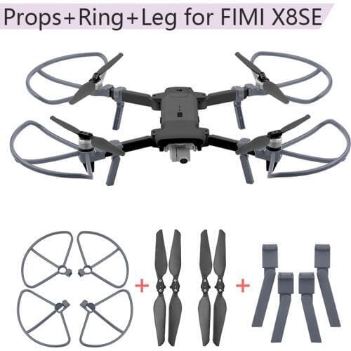 2pairs Foldable CW CCW Propellers for FIMI X8 SE 2020 Propeller Guard Landing Gear Support Heighten Leg Drone Accessories Parts